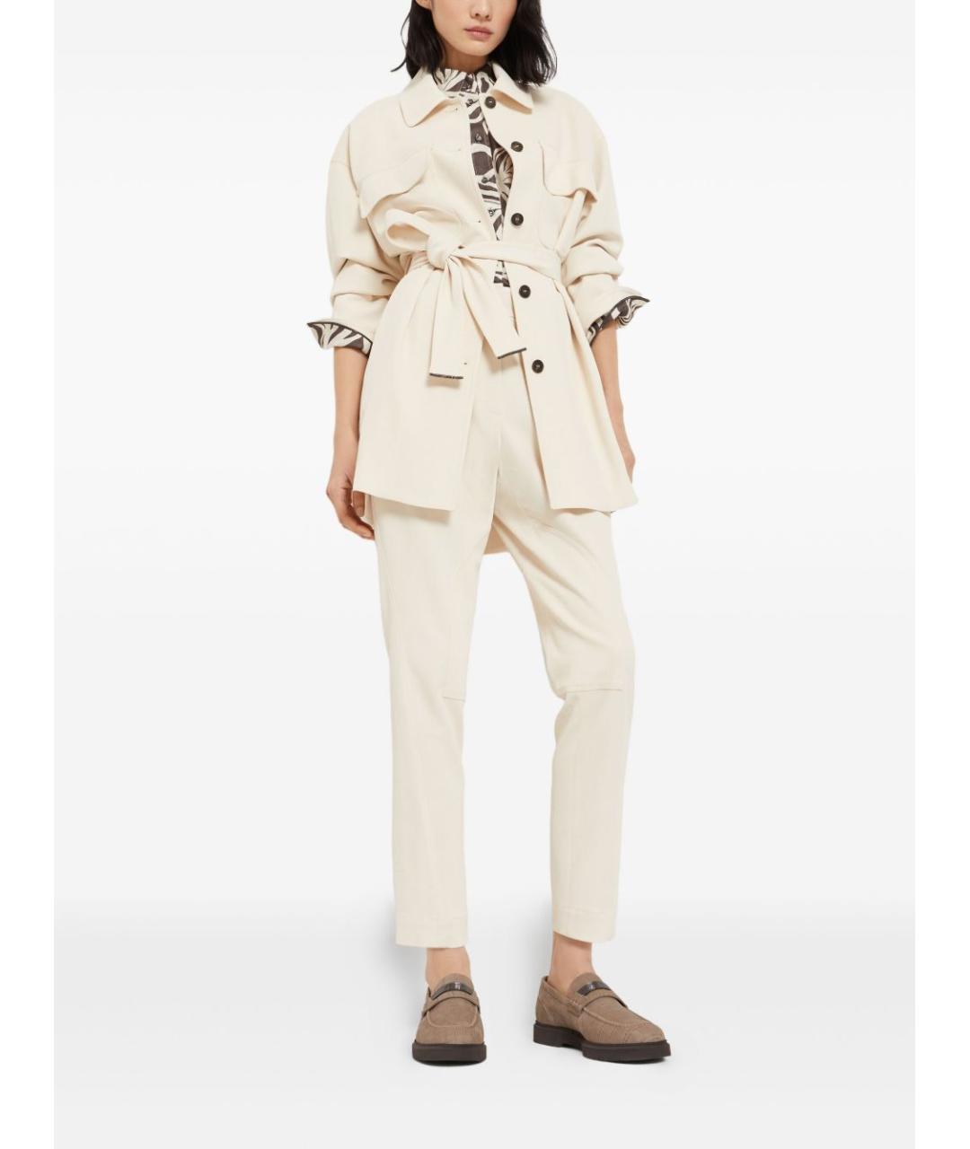 BRUNELLO CUCINELLI Бежевые кожаные лоферы, фото 2