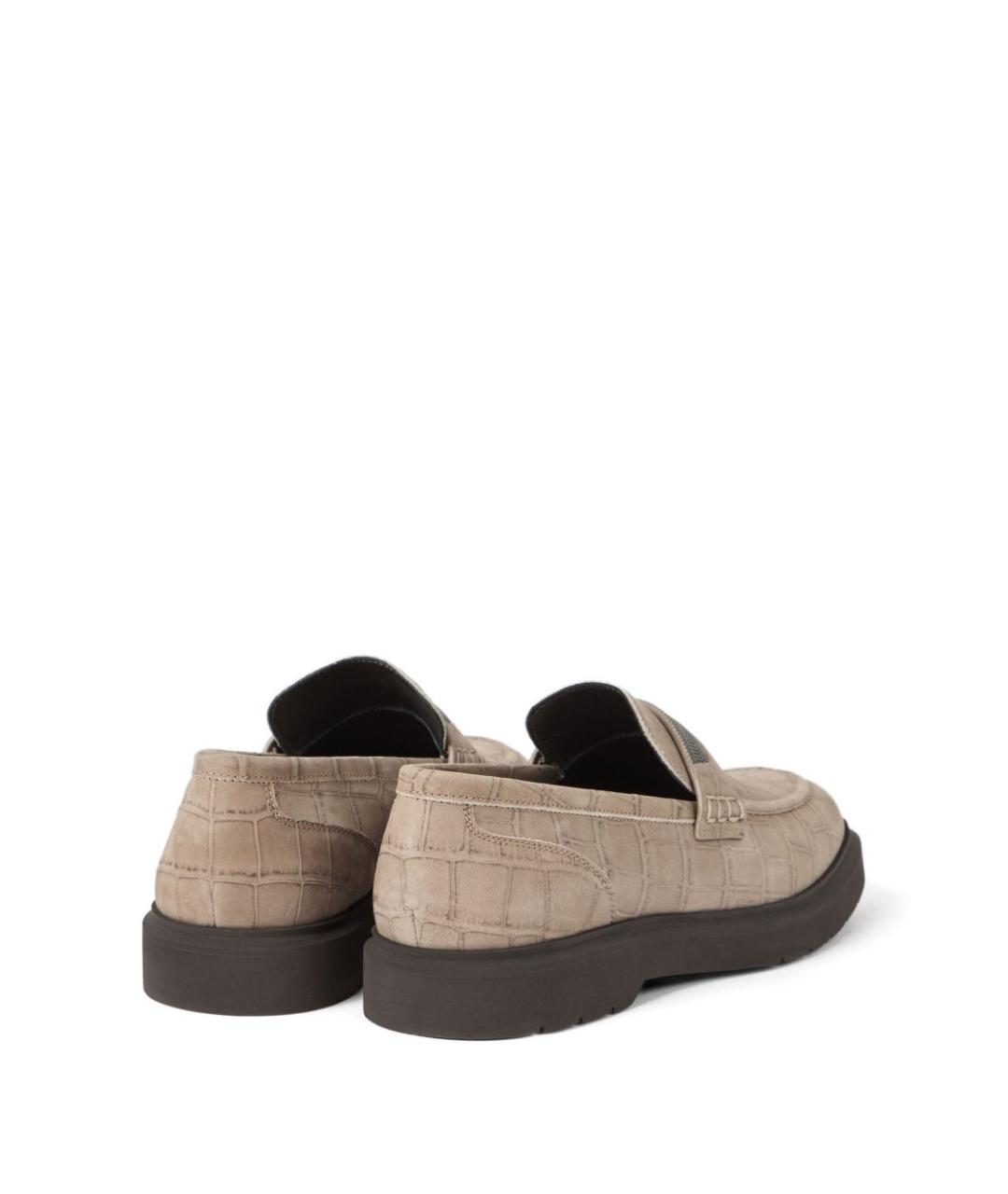 BRUNELLO CUCINELLI Бежевые кожаные лоферы, фото 3