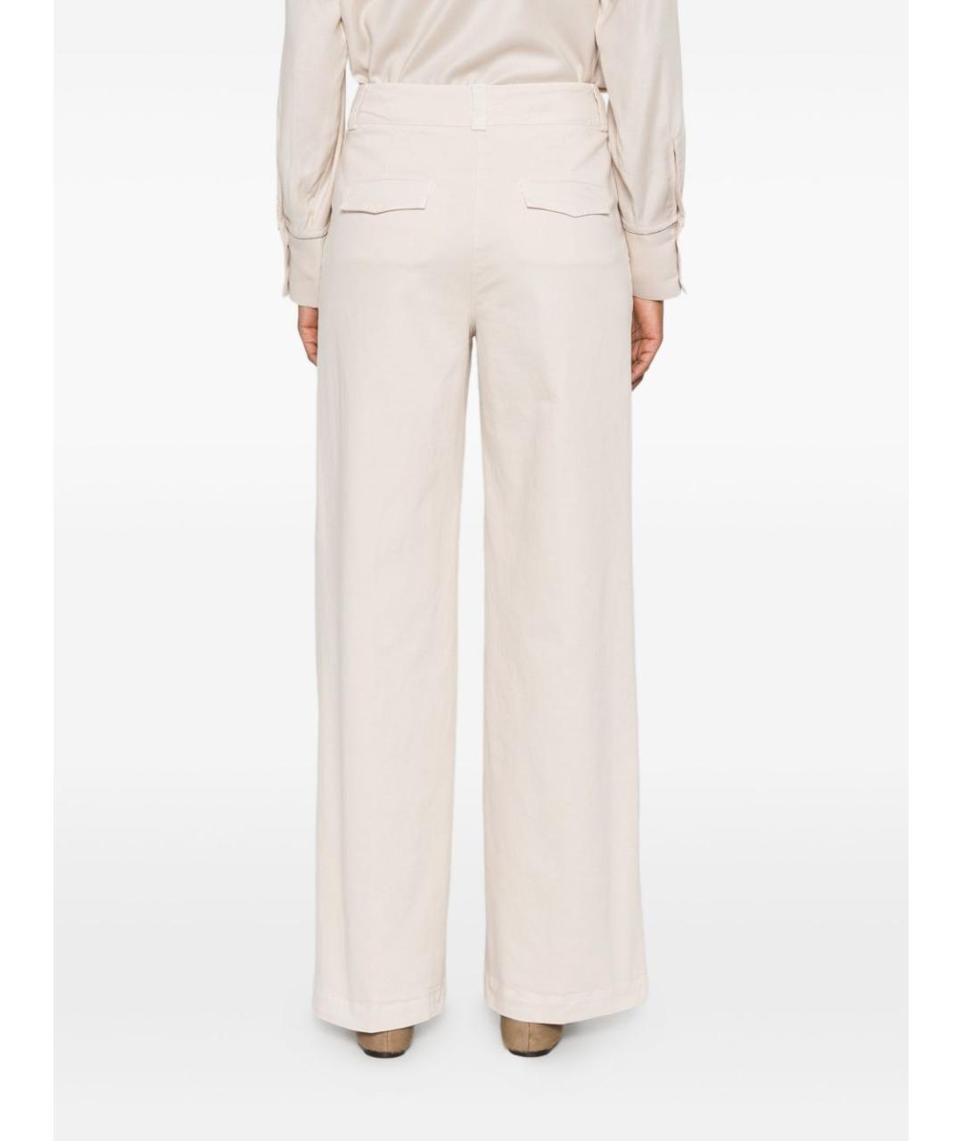PESERICO Бежевые хлопковые прямые брюки, фото 4