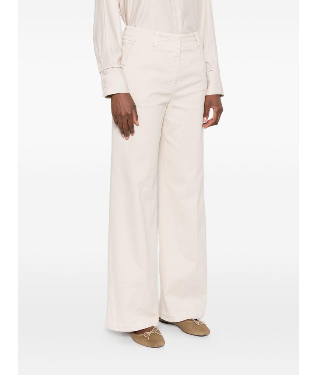 PESERICO Бежевые хлопковые прямые брюки, фото 5