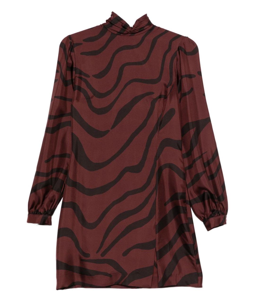 RAQUEL DINIZ Бордовое шелковое повседневное платье, фото 1