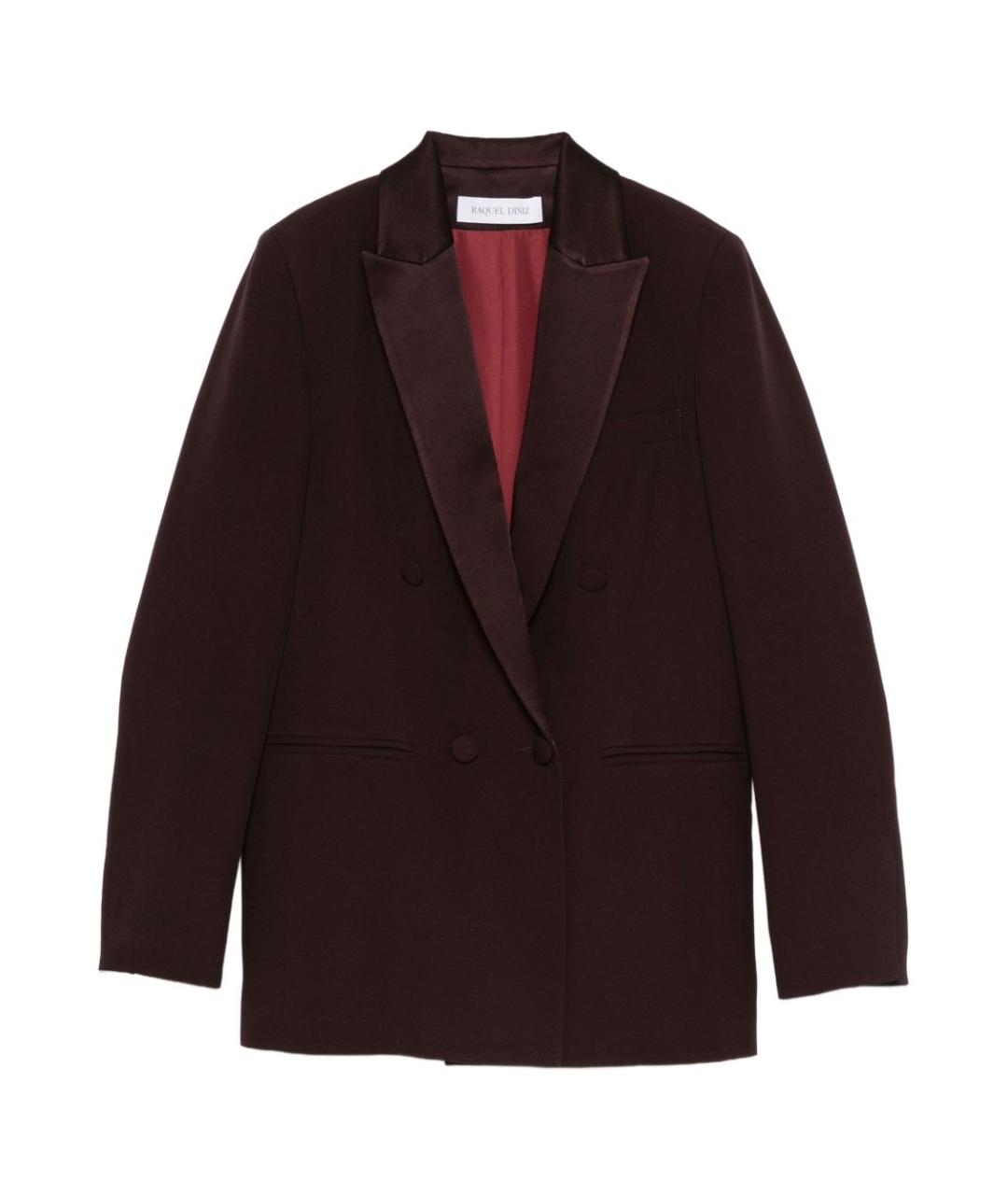 RAQUEL DINIZ Бордовый ацетатный жакет/пиджак, фото 1