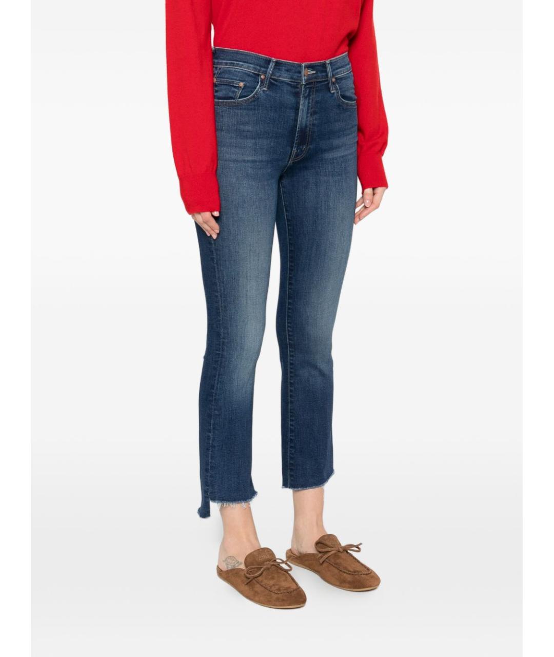 MOTHER Синие хлопковые прямые джинсы, фото 2