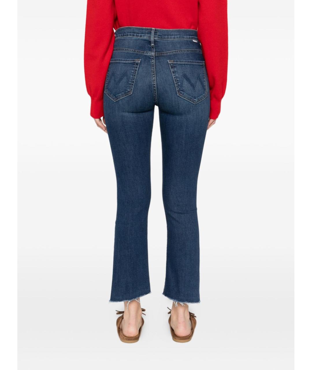 MOTHER Синие хлопковые прямые джинсы, фото 5