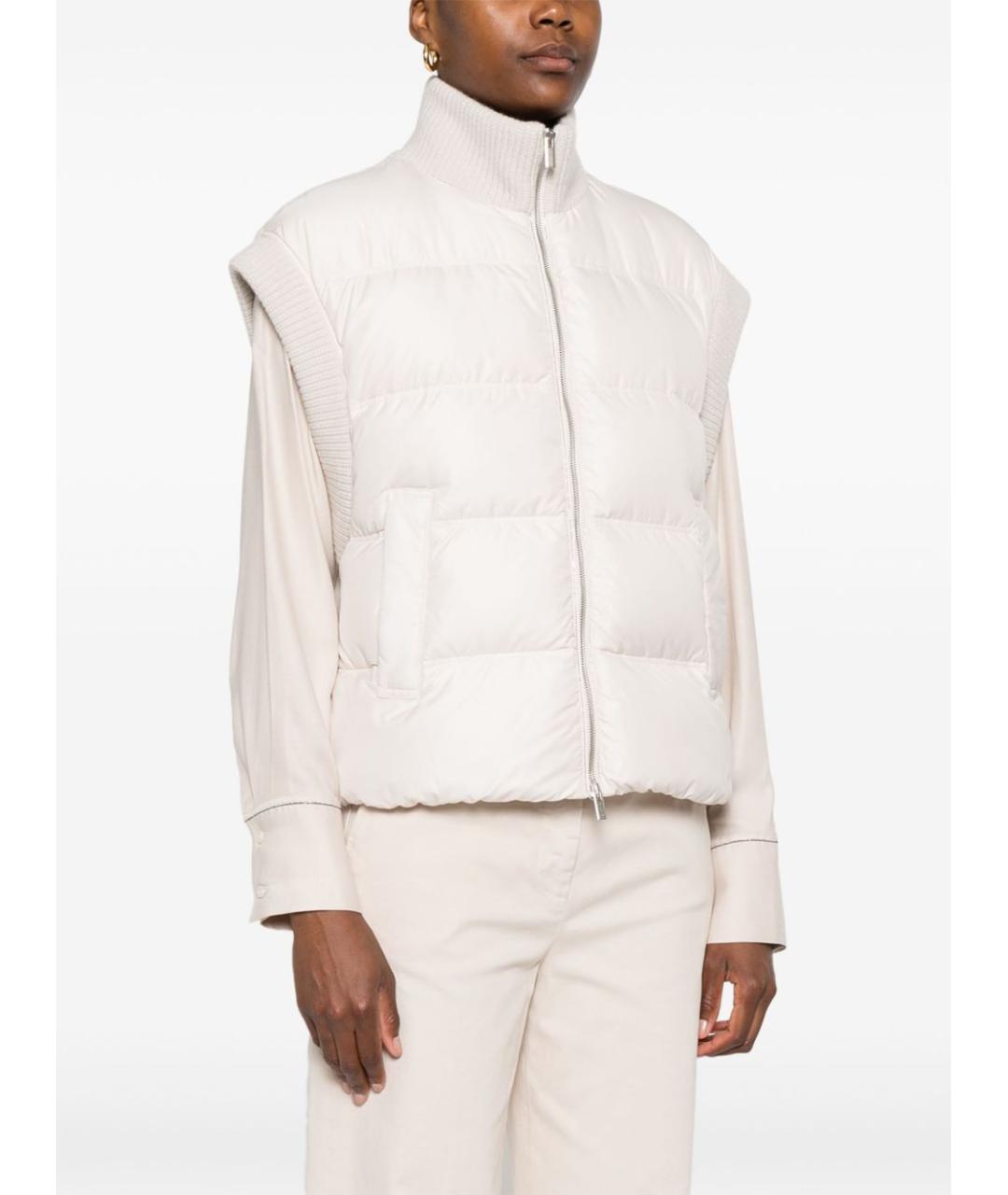 PESERICO Бежевый полиэстеровый жилет, фото 4