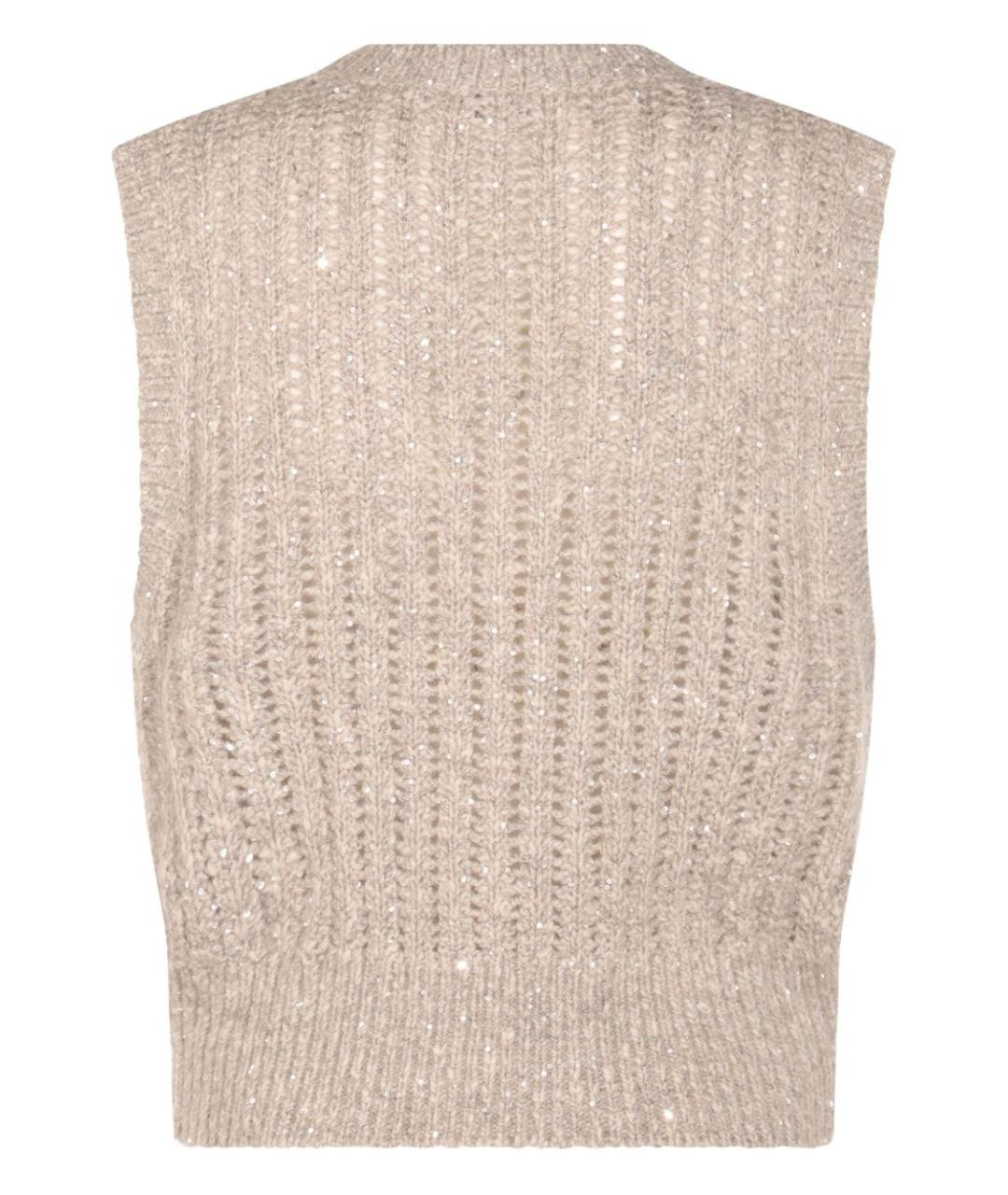BRUNELLO CUCINELLI Бежевая шерстяная жилетка, фото 2