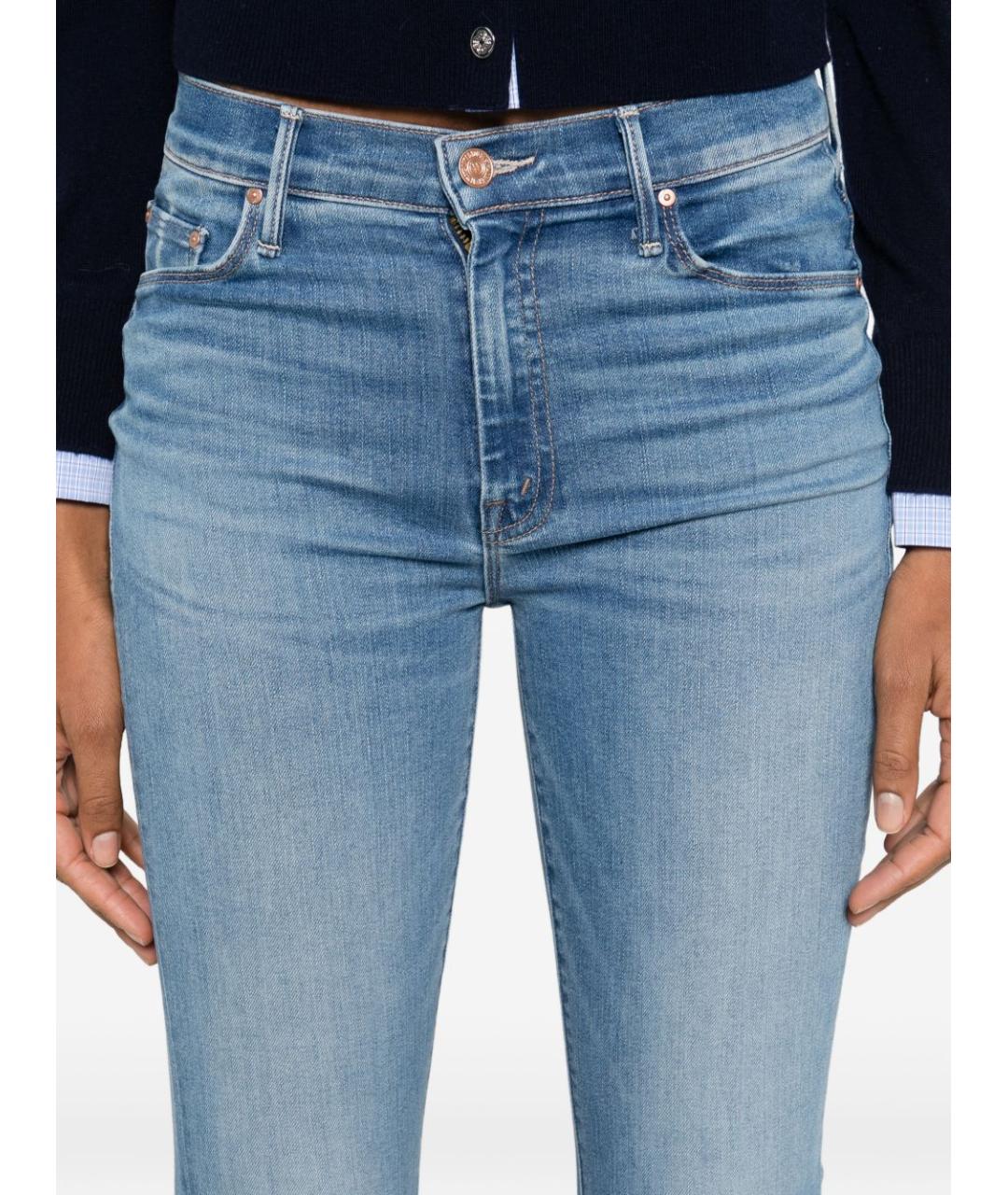 MOTHER Синие хлопковые прямые джинсы, фото 2