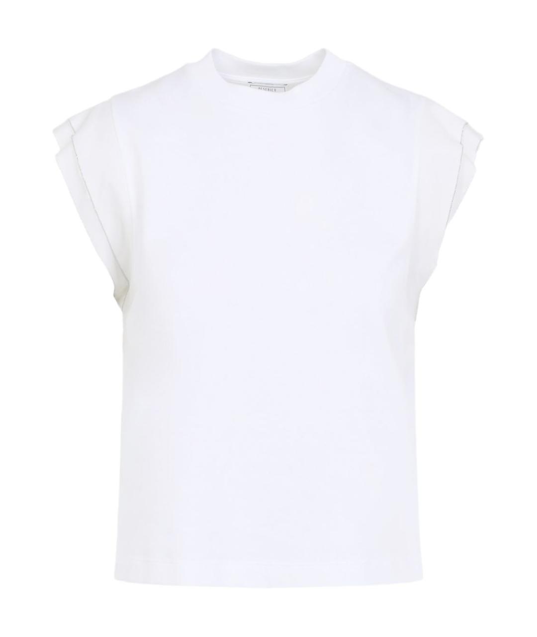 PESERICO Белая хлопковая футболка, фото 1