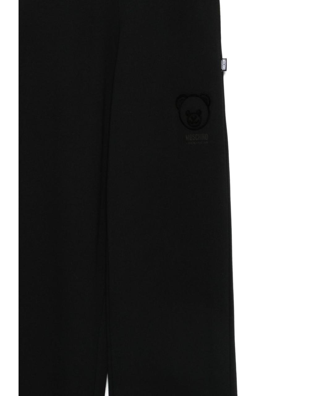 MOSCHINO UNDERWEAR Черные хлопковые прямые брюки, фото 2