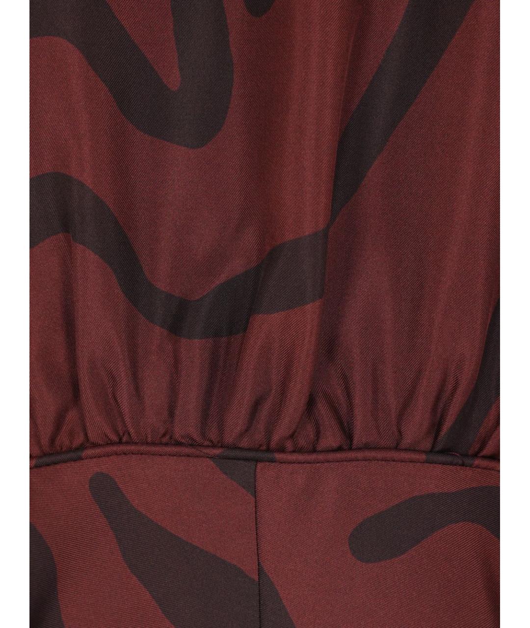 RAQUEL DINIZ Бордовое шелковое платье, фото 2