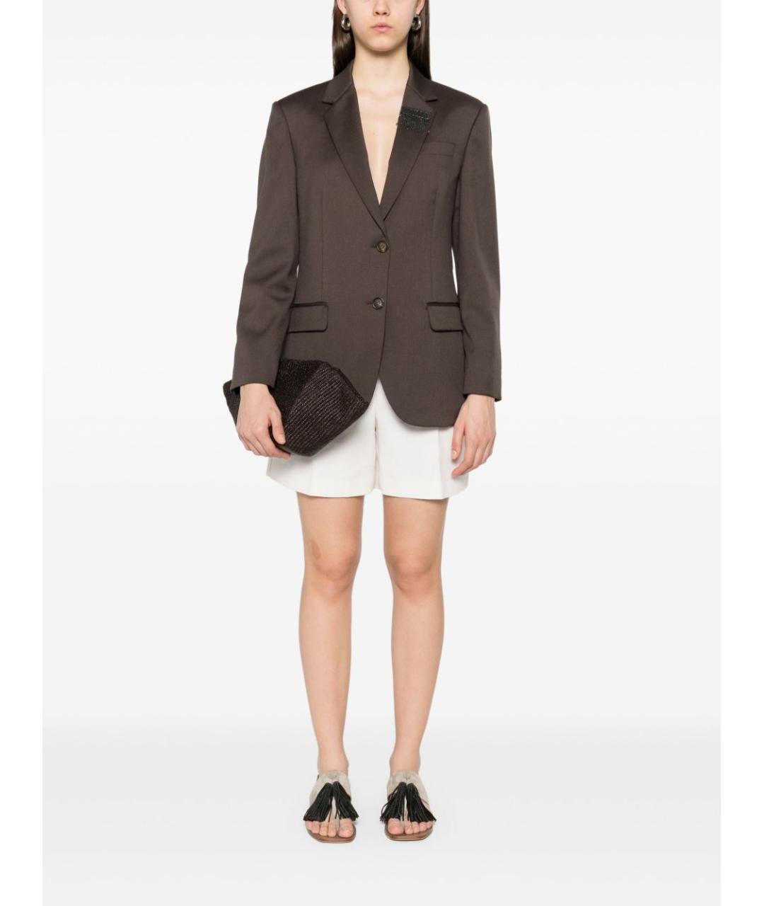 BRUNELLO CUCINELLI Коричневый шерстяной жакет/пиджак, фото 4