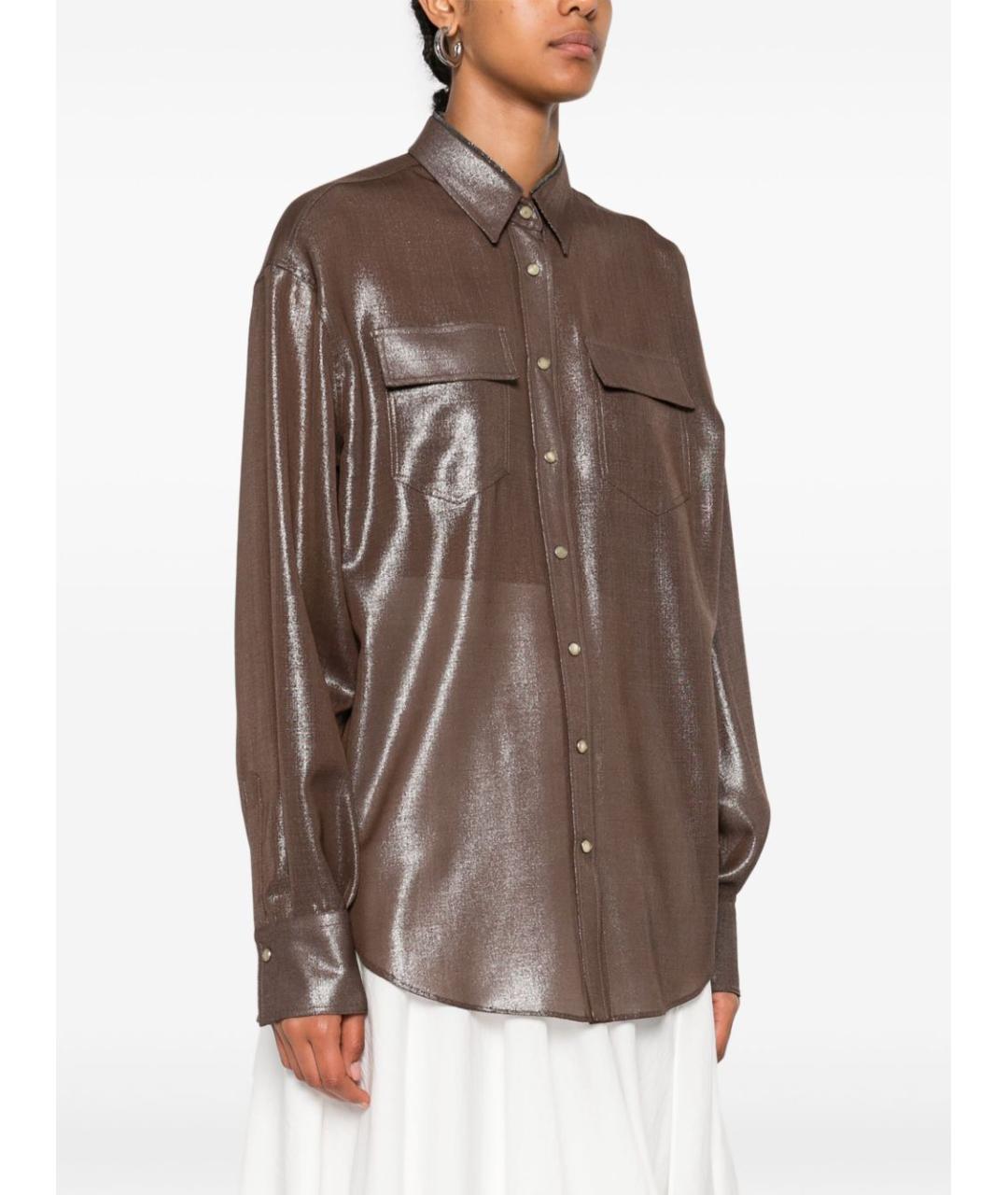 BRUNELLO CUCINELLI Коричневая рубашка, фото 2