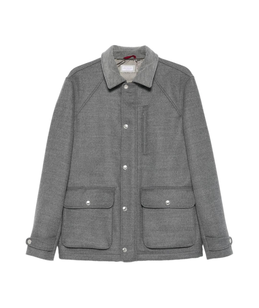 BRUNELLO CUCINELLI Серая шерстяная куртка, фото 1