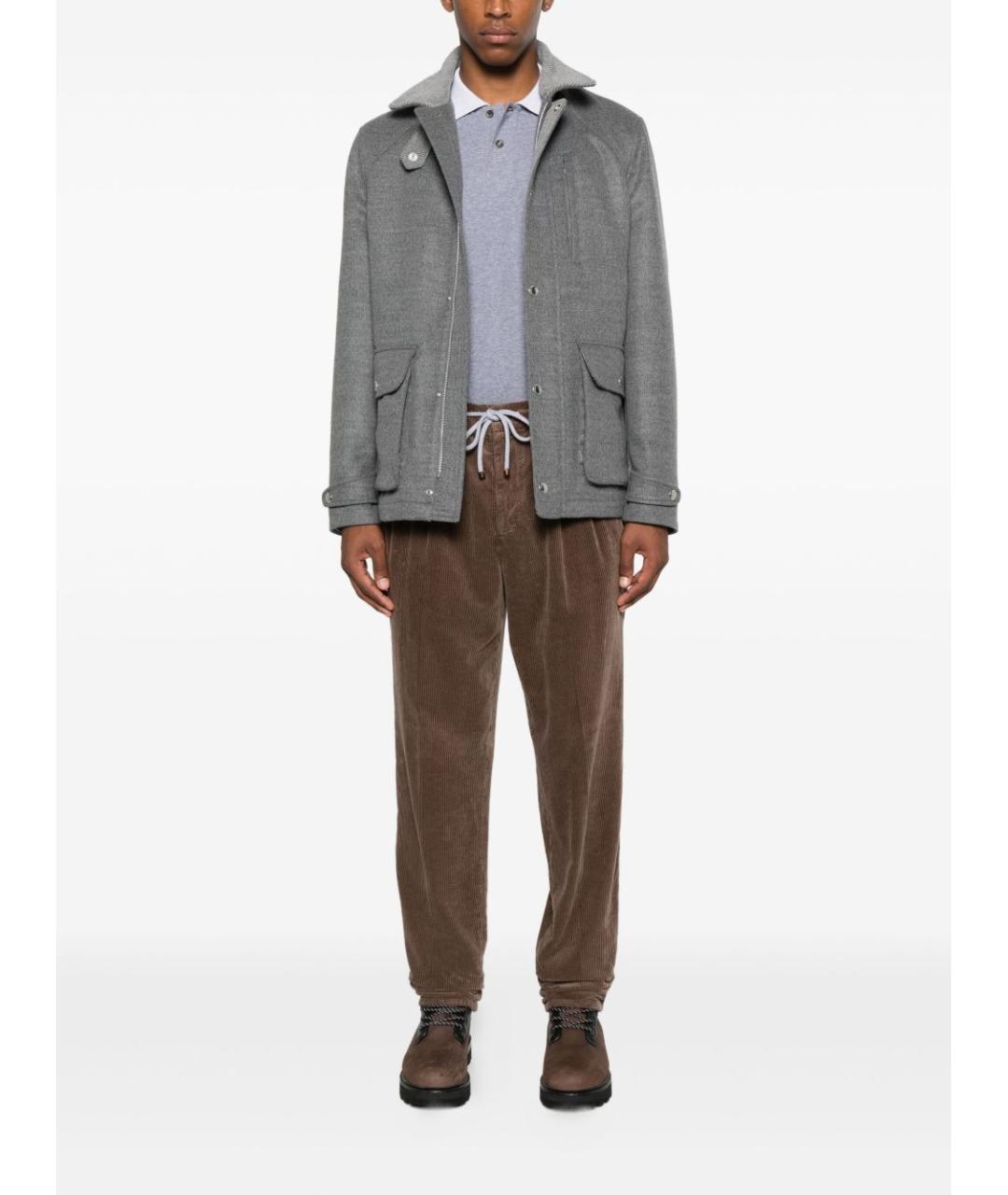 BRUNELLO CUCINELLI Серая шерстяная куртка, фото 5