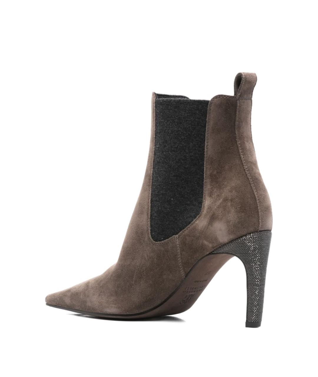 BRUNELLO CUCINELLI Коричневые кожаные ботильоны, фото 2