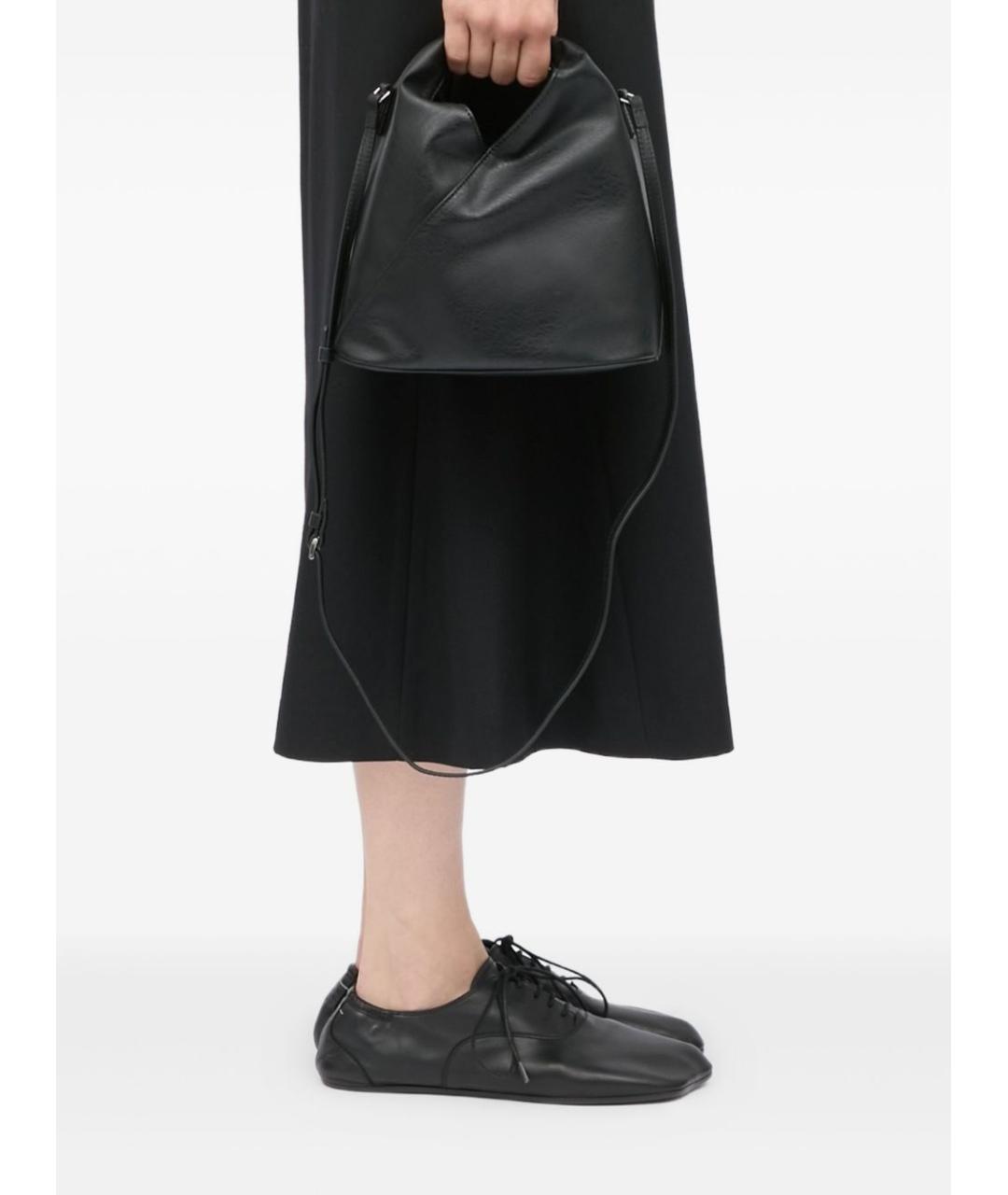 MM6 MAISON MARGIELA Черная сумка тоут из искусственной кожи, фото 5