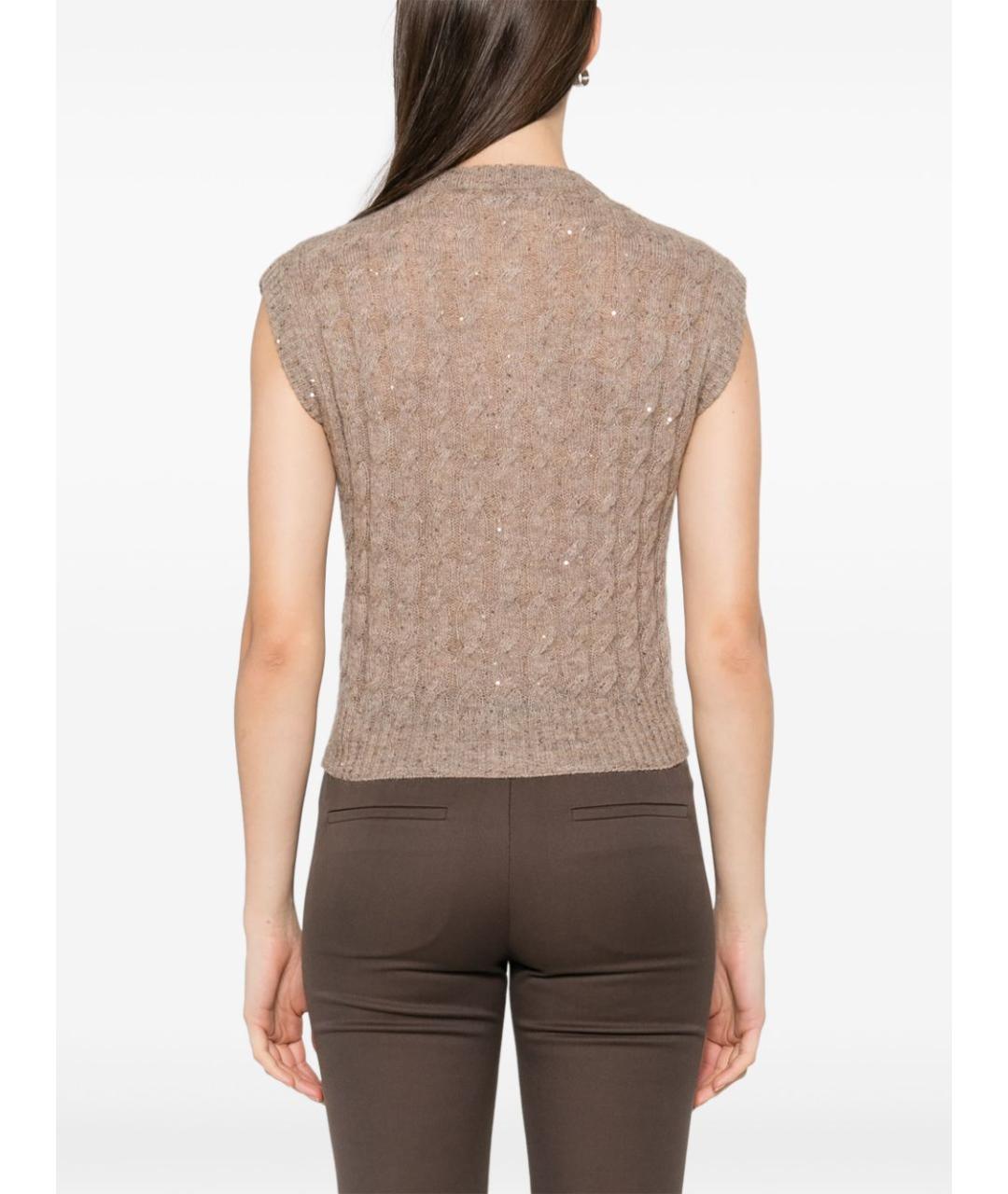 BRUNELLO CUCINELLI Бежевая шерстяная жилетка, фото 3