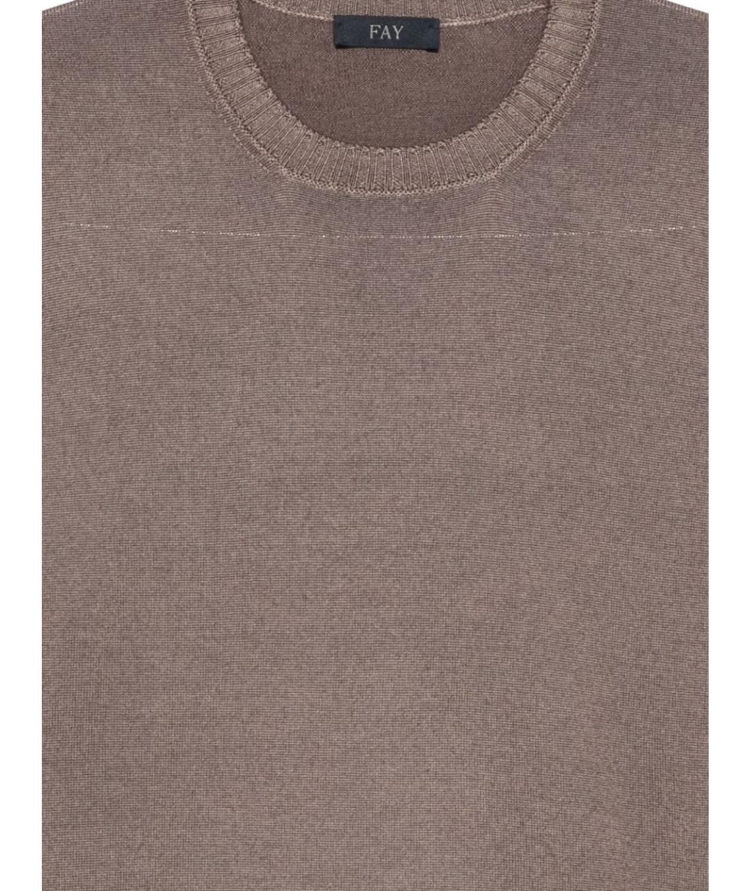 FAY Коричневый шерстяной джемпер / свитер, фото 3