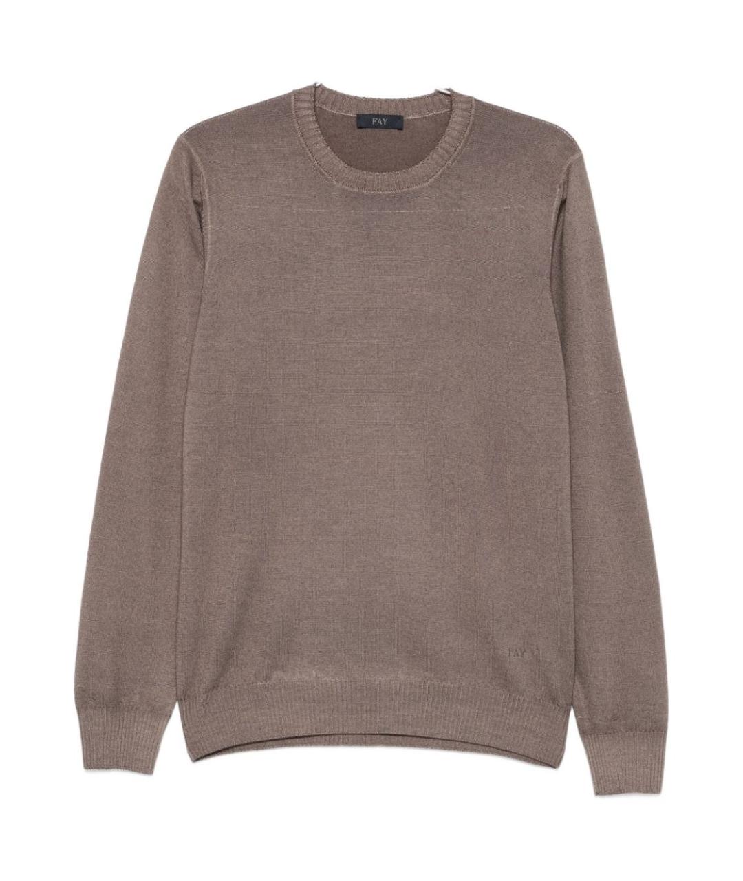 FAY Коричневый шерстяной джемпер / свитер, фото 1