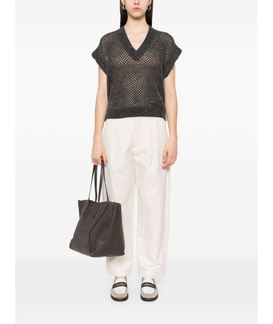 BRUNELLO CUCINELLI Серая шерстяная жилетка, фото 5