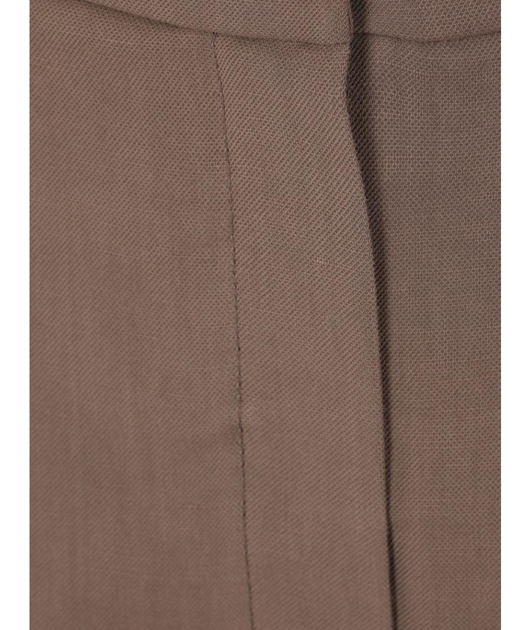 BRUNELLO CUCINELLI Коричневые льняные прямые брюки, фото 4