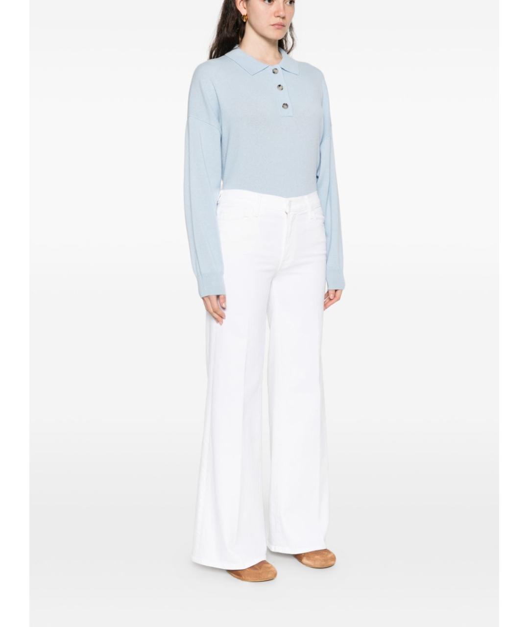 MOTHER Белые хлопковые прямые джинсы, фото 5