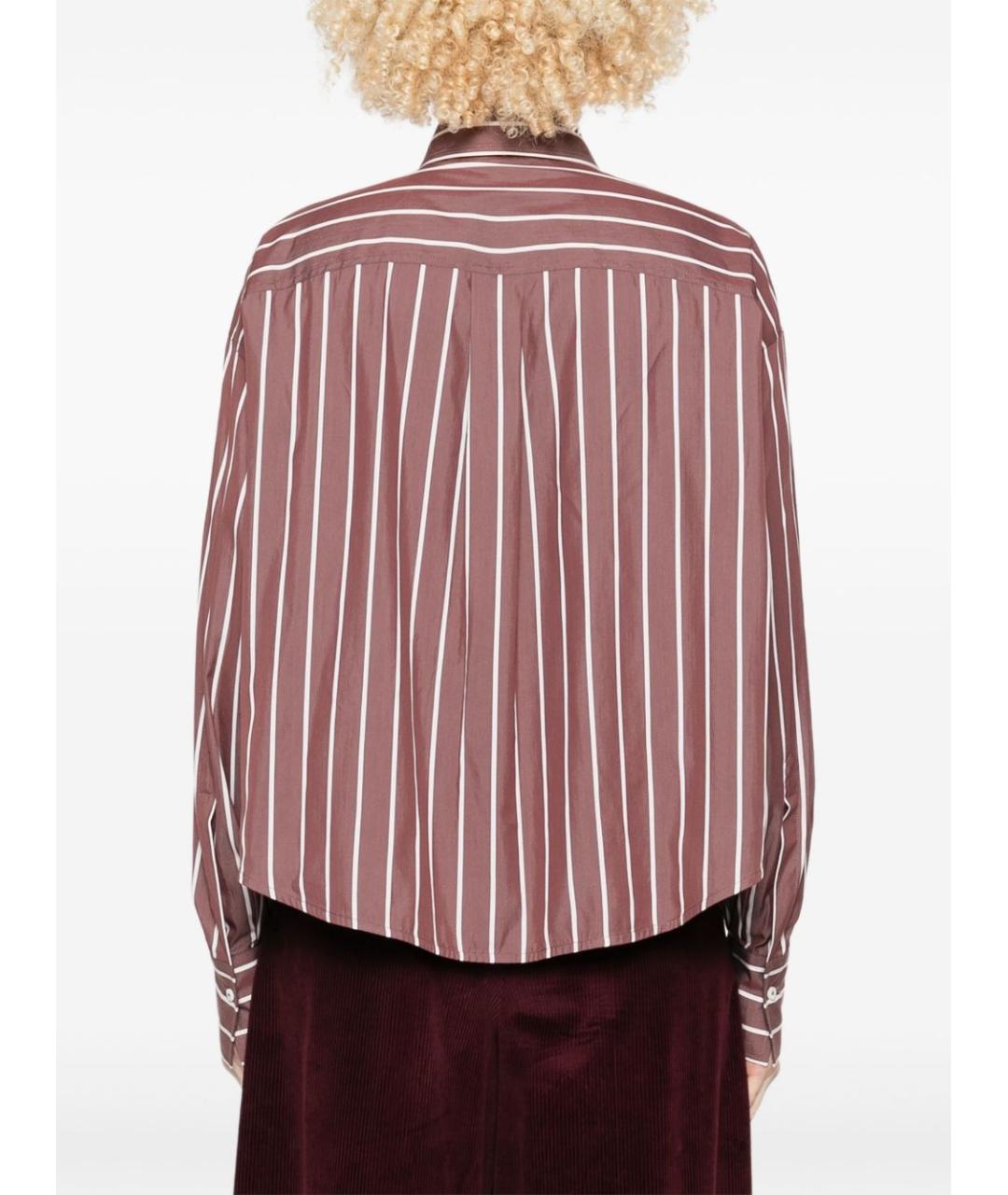 BRUNELLO CUCINELLI Бордовая хлопковая рубашка, фото 4