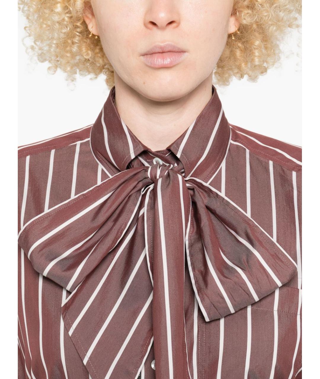 BRUNELLO CUCINELLI Бордовая хлопковая рубашка, фото 3