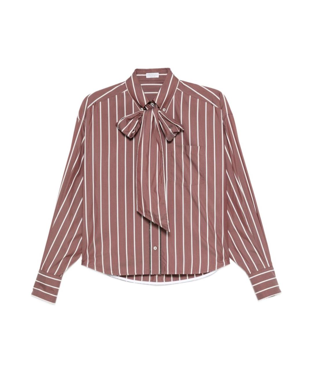 BRUNELLO CUCINELLI Бордовая хлопковая рубашка, фото 1