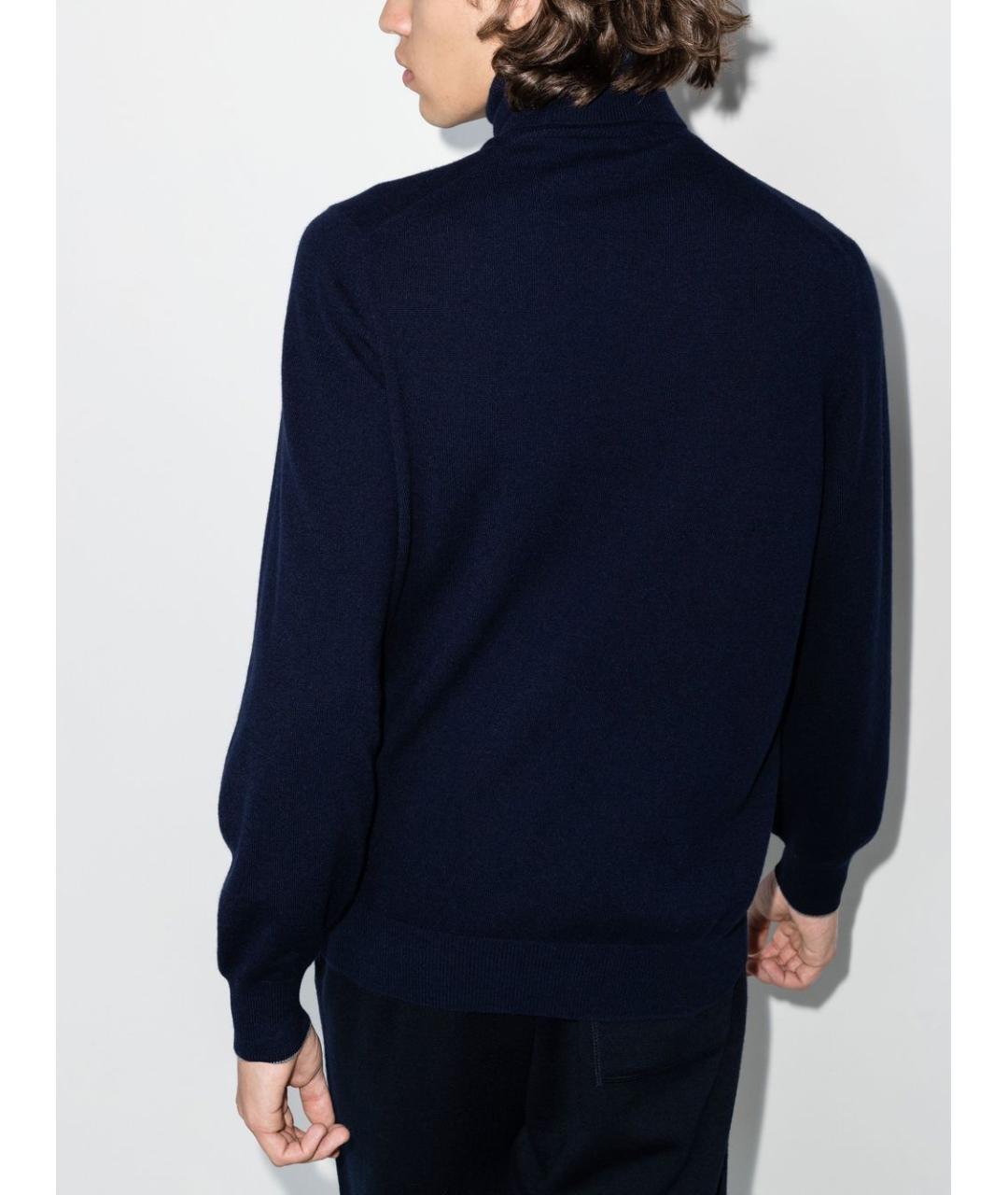 BRUNELLO CUCINELLI Темно-синий кашемировый джемпер / свитер, фото 4