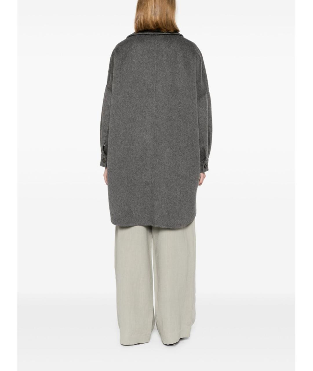 BRUNELLO CUCINELLI Серое шерстяное пальто, фото 2