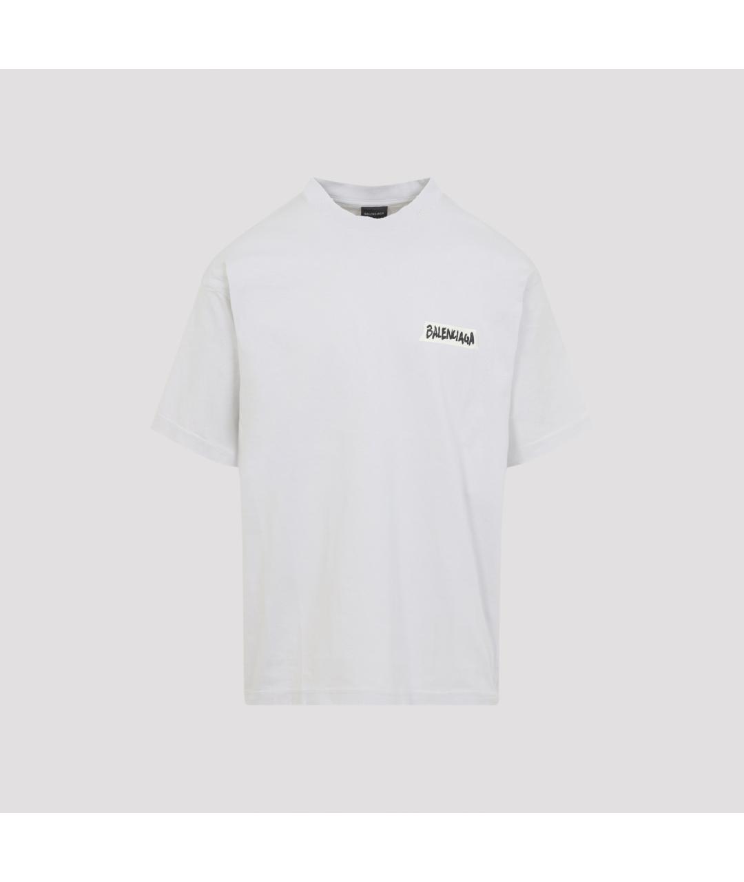 BALENCIAGA Белая хлопковая футболка, фото 2