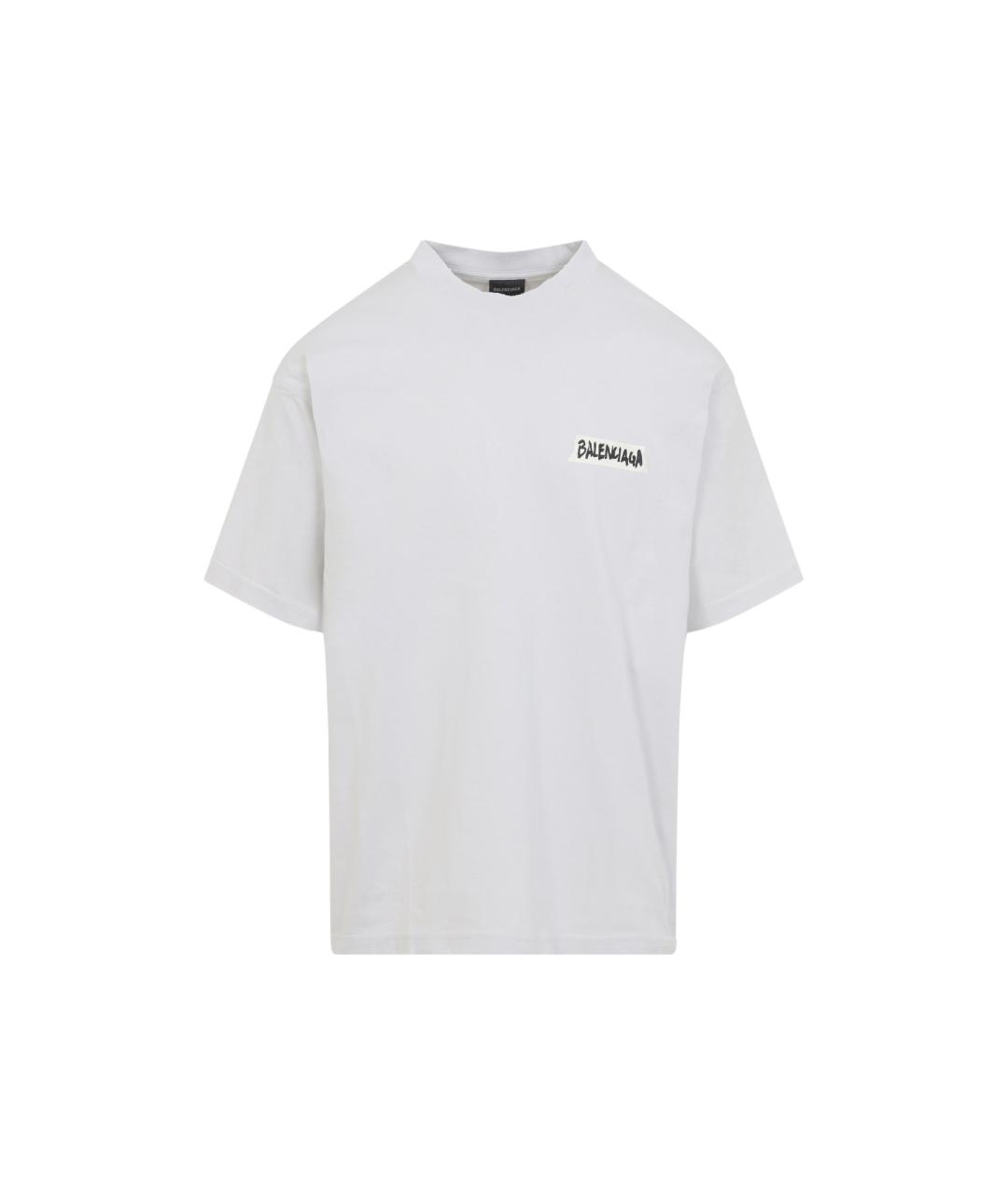 BALENCIAGA Белая хлопковая футболка, фото 1