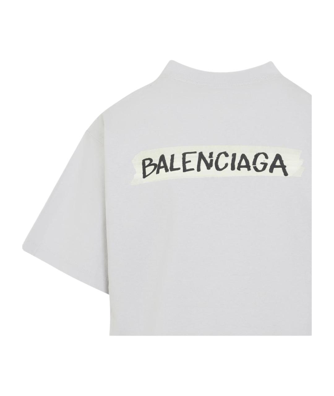 BALENCIAGA Белая хлопковая футболка, фото 3