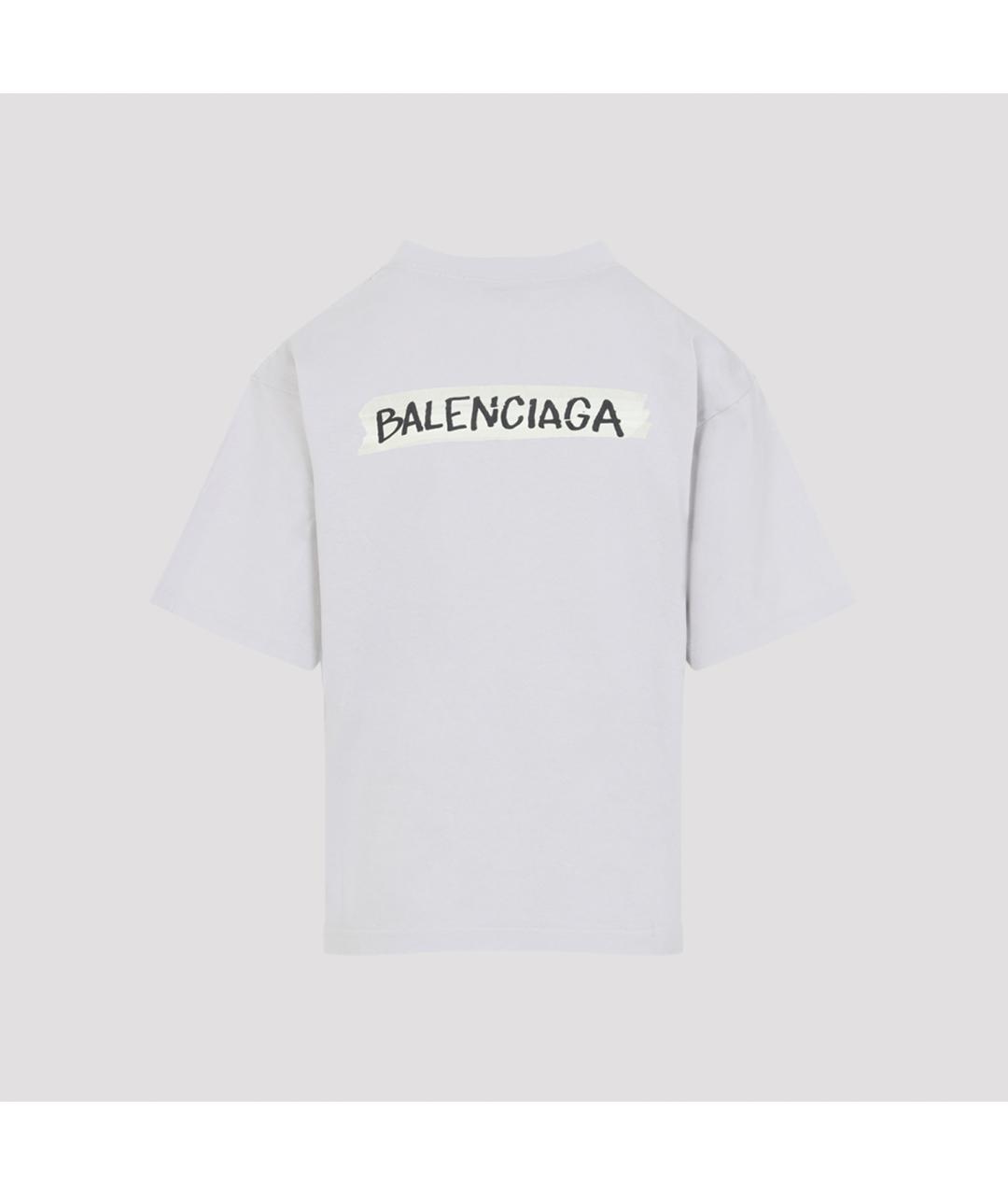 BALENCIAGA Белая хлопковая футболка, фото 4