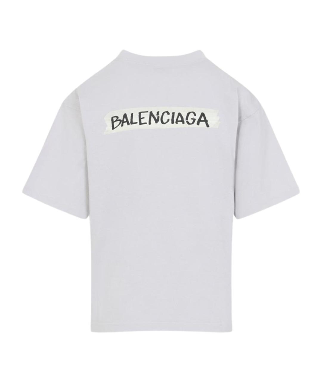 BALENCIAGA Белая хлопковая футболка, фото 2
