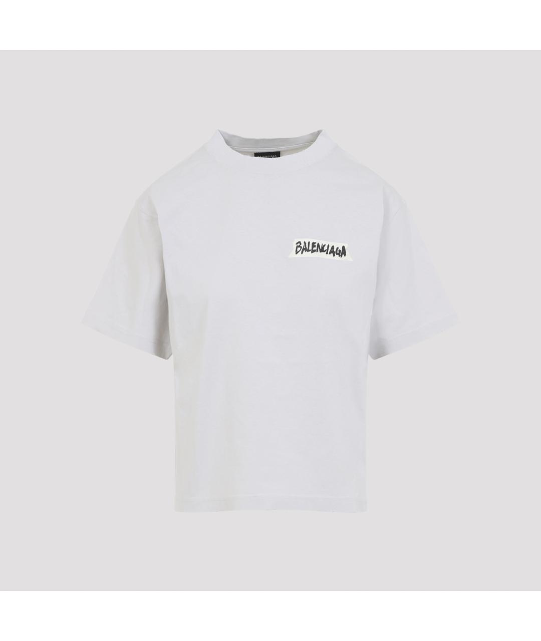 BALENCIAGA Белая хлопковая футболка, фото 3