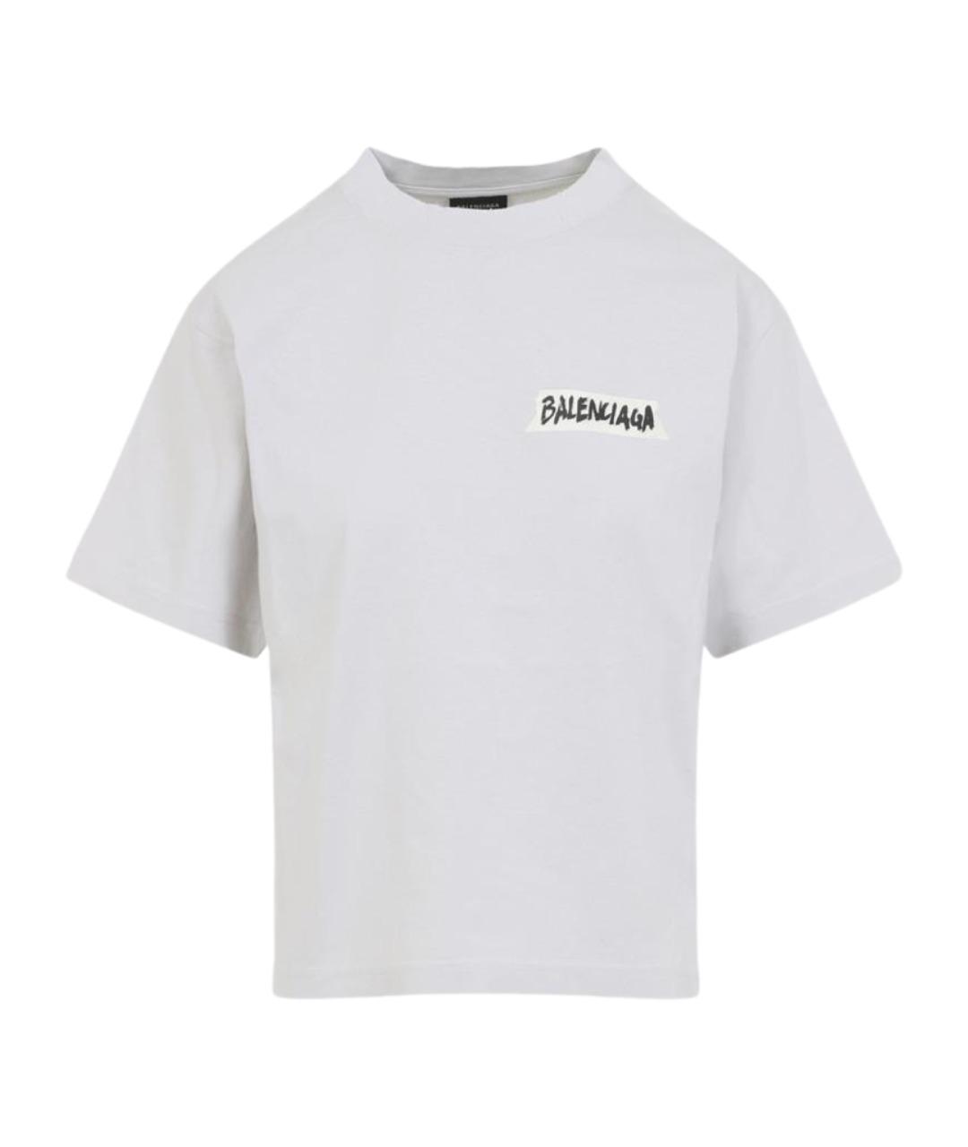 BALENCIAGA Белая хлопковая футболка, фото 1