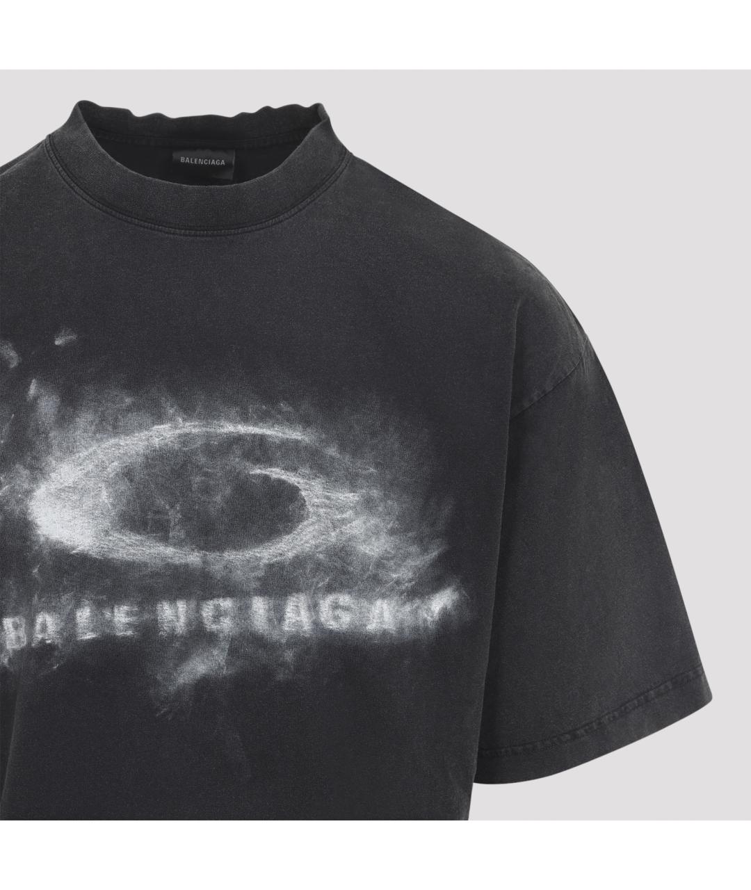 BALENCIAGA Черная хлопковая футболка, фото 5