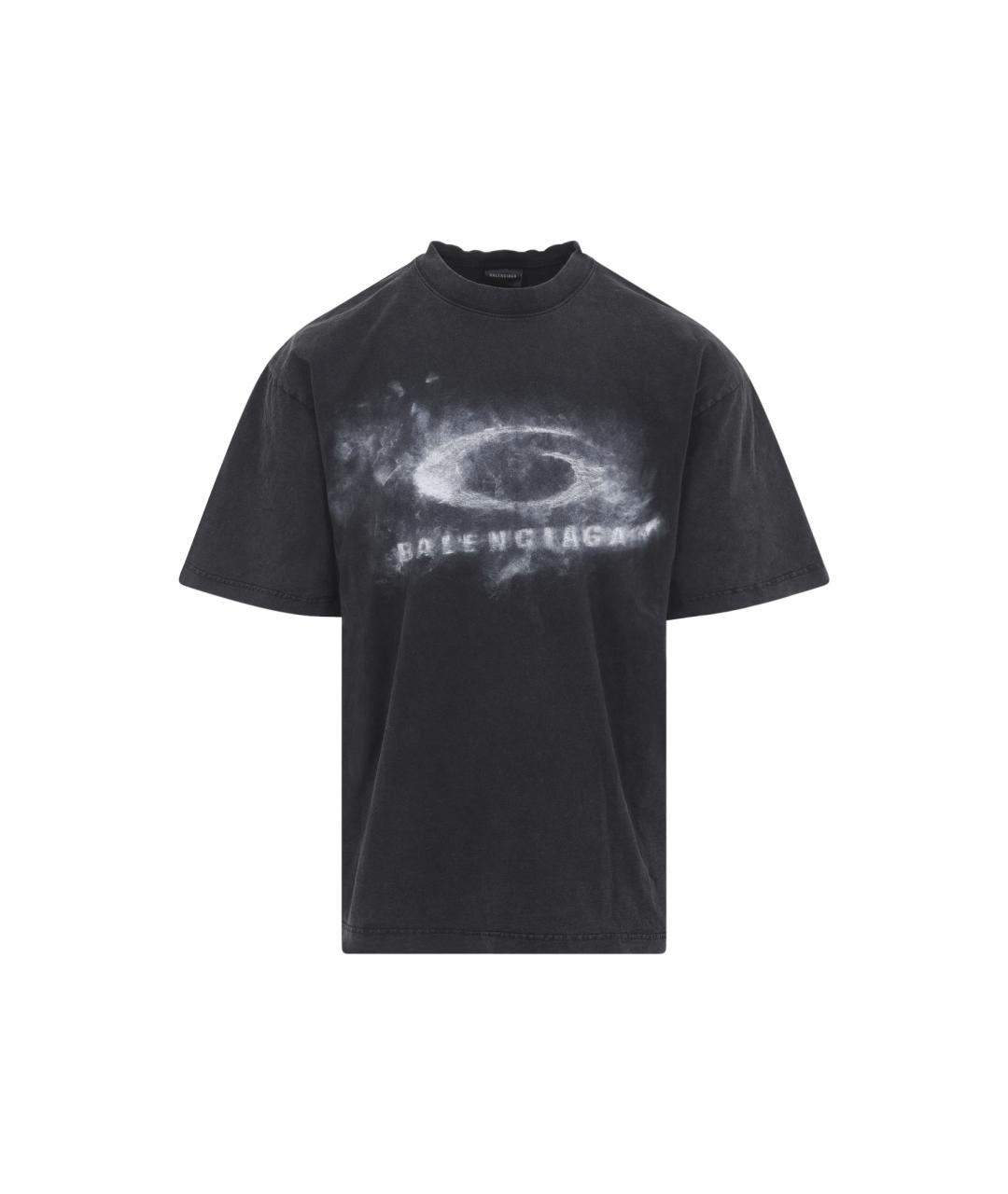 BALENCIAGA Черная хлопковая футболка, фото 1