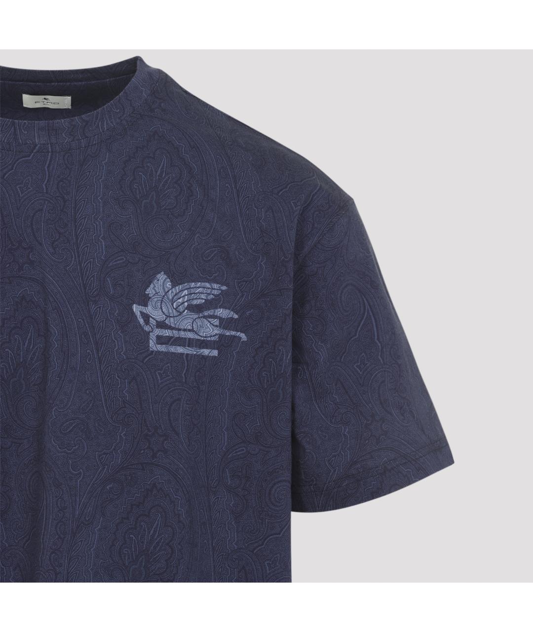 ETRO Синяя хлопковая футболка, фото 4