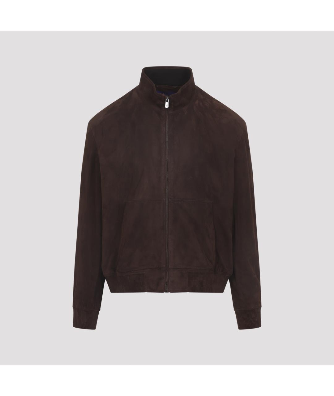 RALPH LAUREN PURPLE LABEL Коричневая замшевая куртка, фото 3