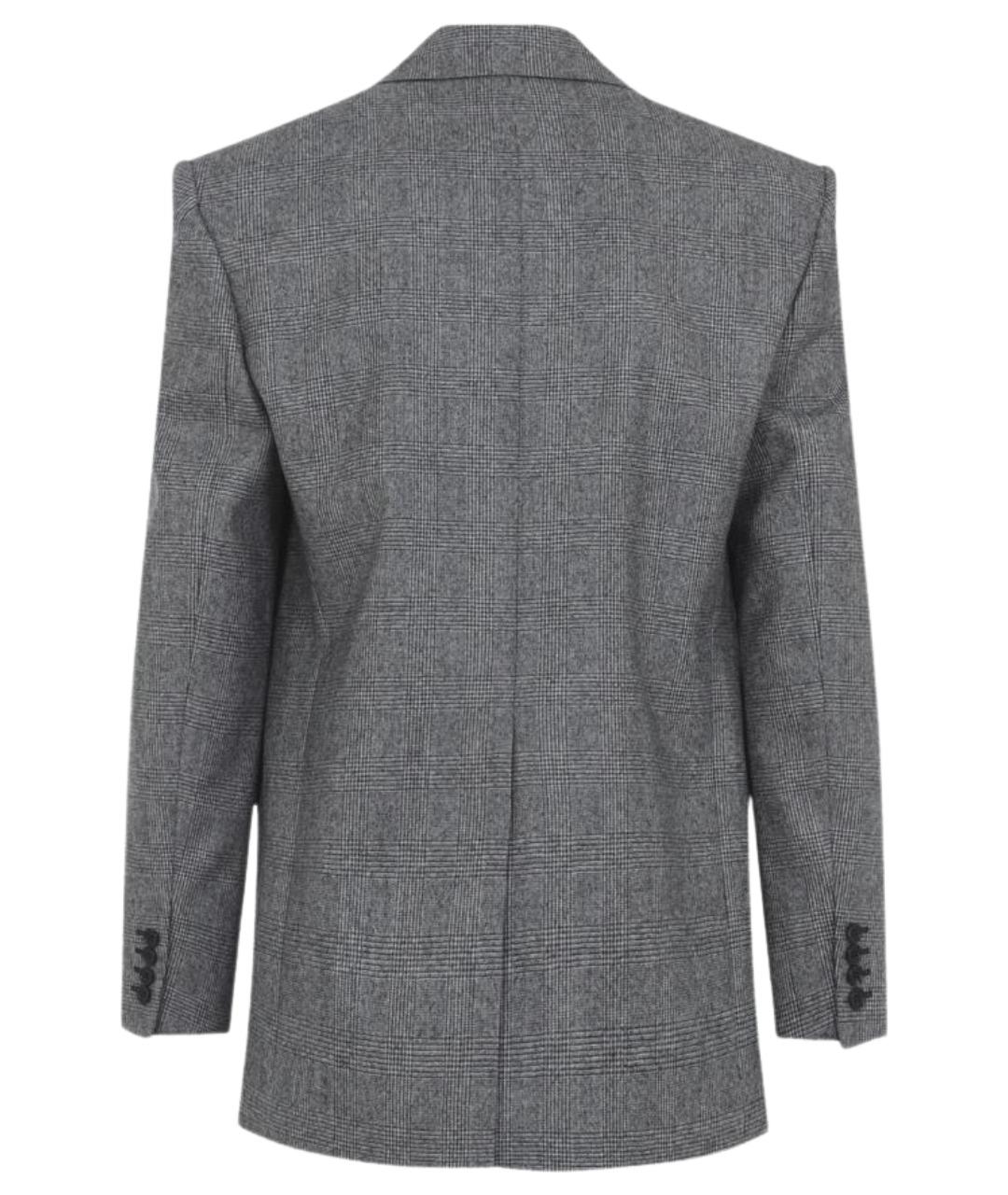 SAINT LAURENT Серый шерстяной пиджак, фото 2