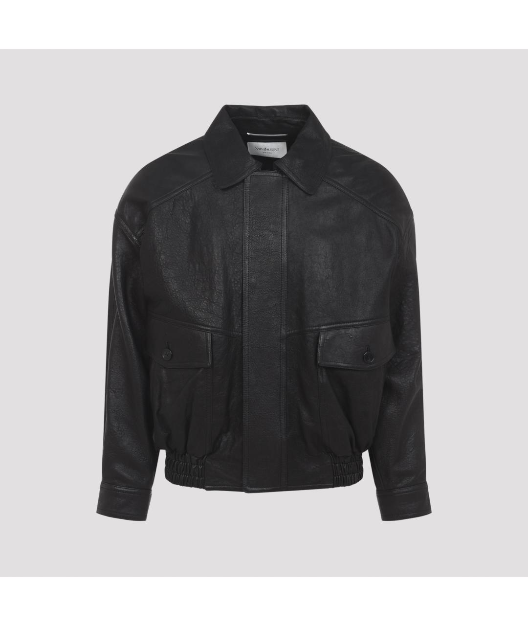 SAINT LAURENT Черная кожаная куртка, фото 3