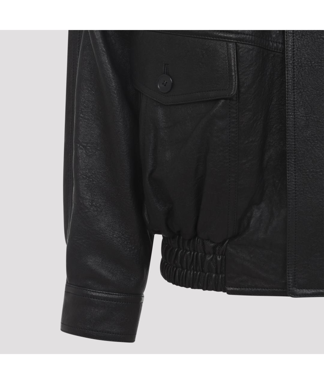 SAINT LAURENT Черная кожаная куртка, фото 5