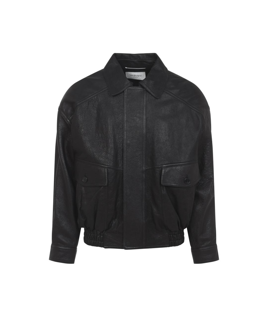 SAINT LAURENT Черная кожаная куртка, фото 1