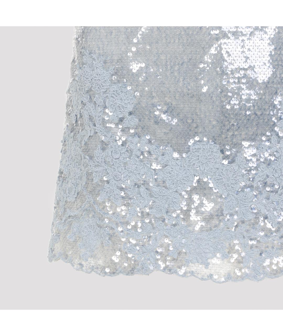 ERMANNO SCERVINO Голубое полиэстеровое коктейльное платье, фото 5