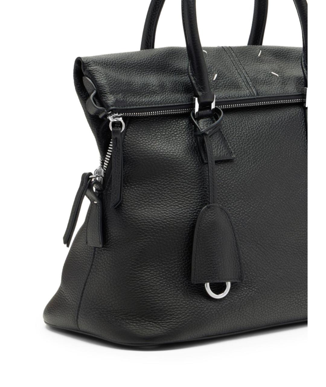 MAISON MARGIELA Черная кожаная сумка тоут, фото 5