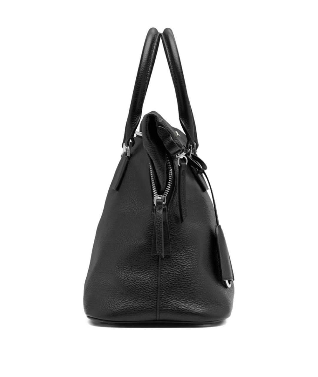 MAISON MARGIELA Черная кожаная сумка тоут, фото 4