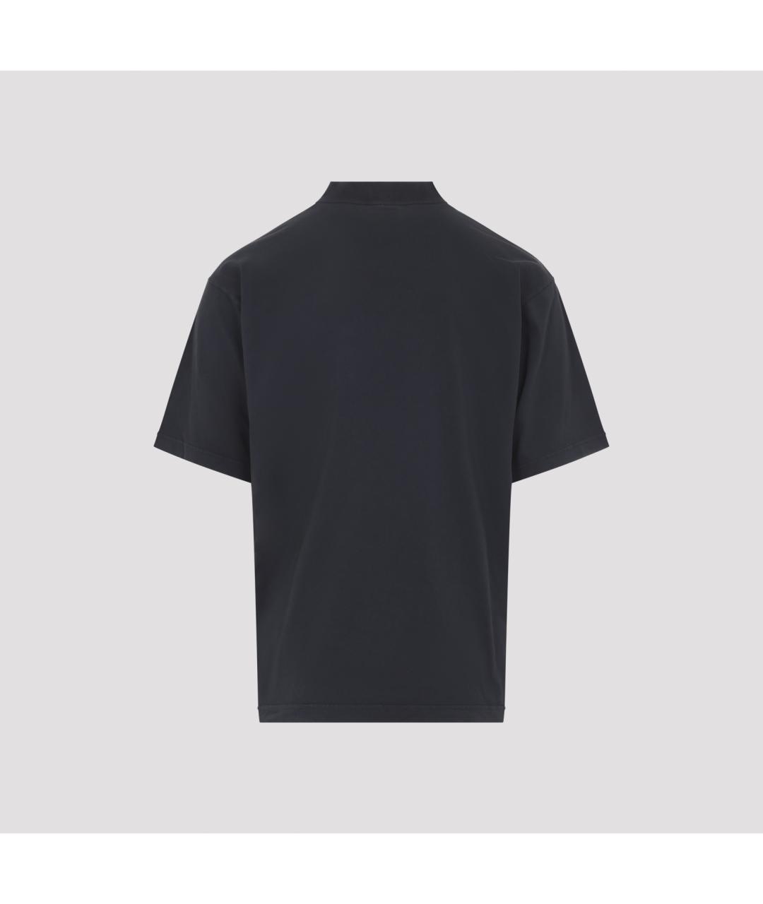 BALENCIAGA Черная хлопковая футболка, фото 4